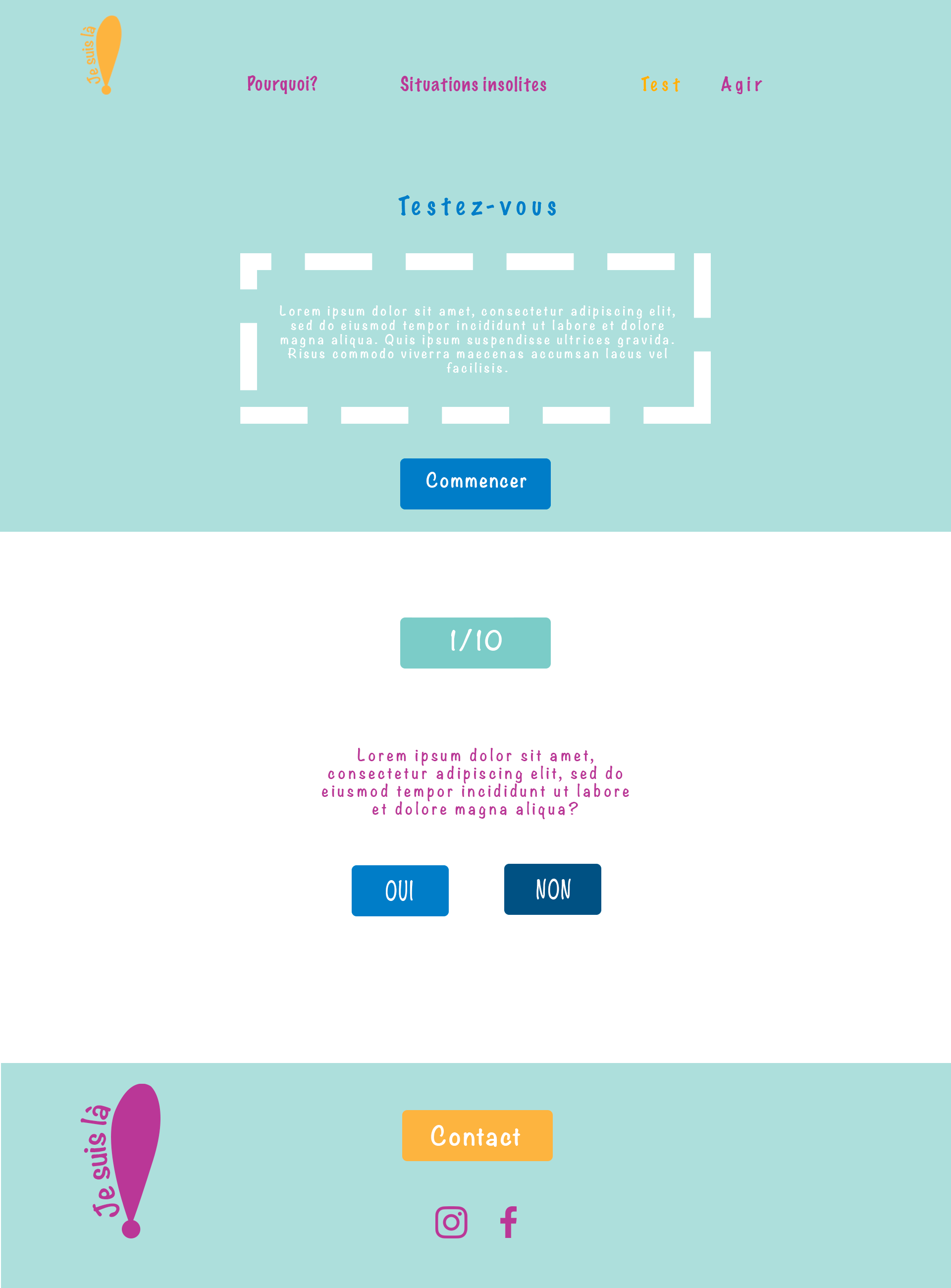 maquette page testez-vous