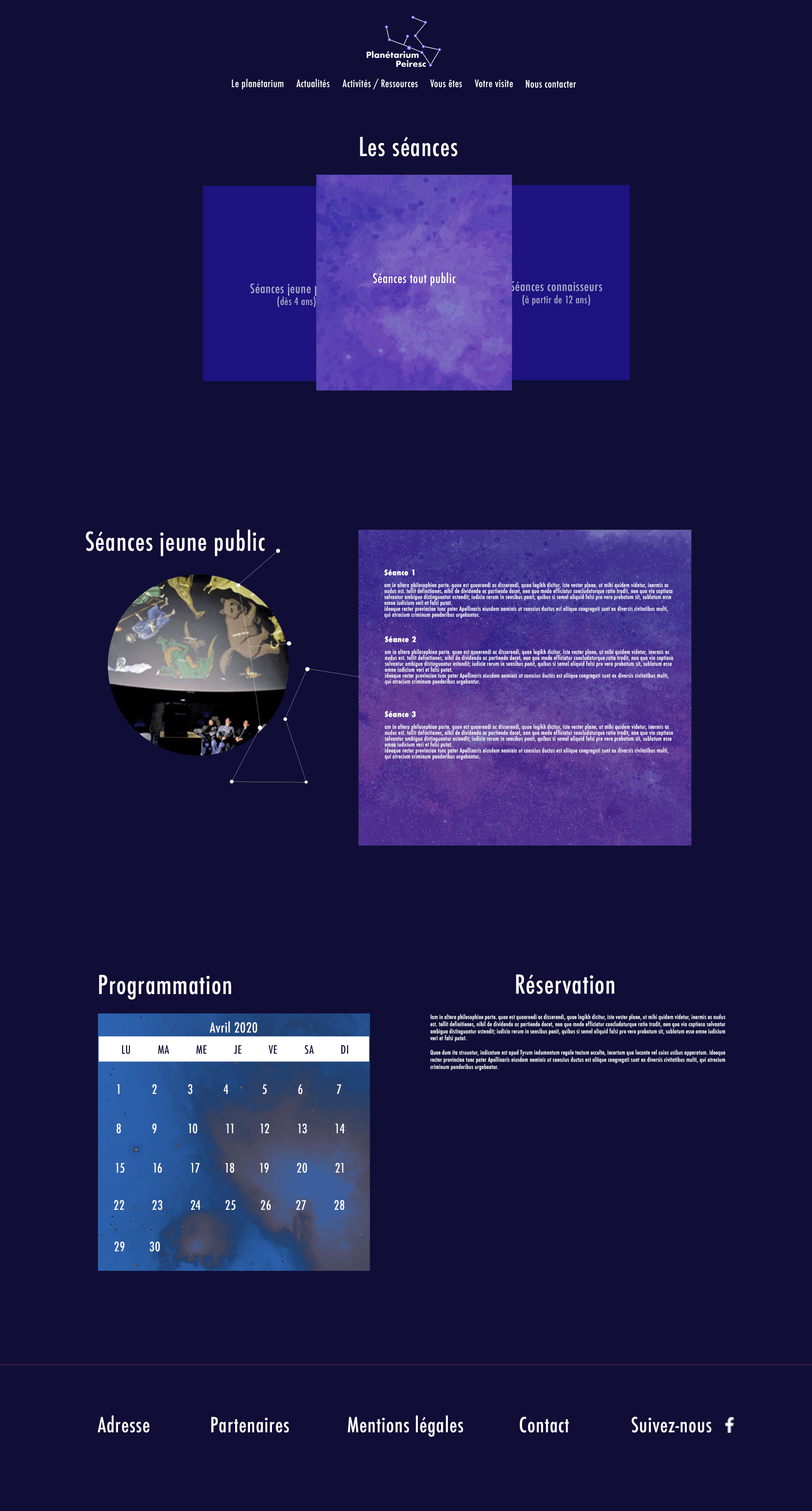 maquette page standard du site internet