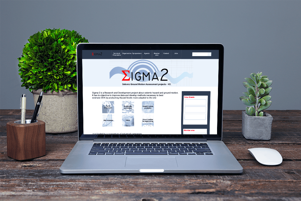 Sigma2 Mockup page d'accueil